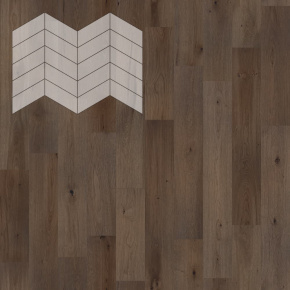 Паркет Елка Французская Lab Arte Chevron Дуб Натур Кайт лак 400/328х125х14/3/60° в интерьере