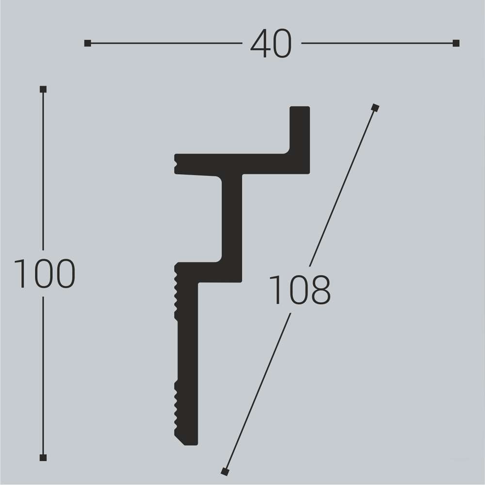 Карниз Bello Deco XPS К13 100х40х2000