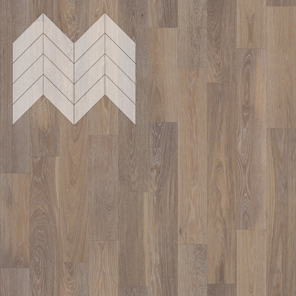 Паркет Елка Французская Lab Arte Chevron Дуб Селект Деликат лак 600/450х150х14/3/45°