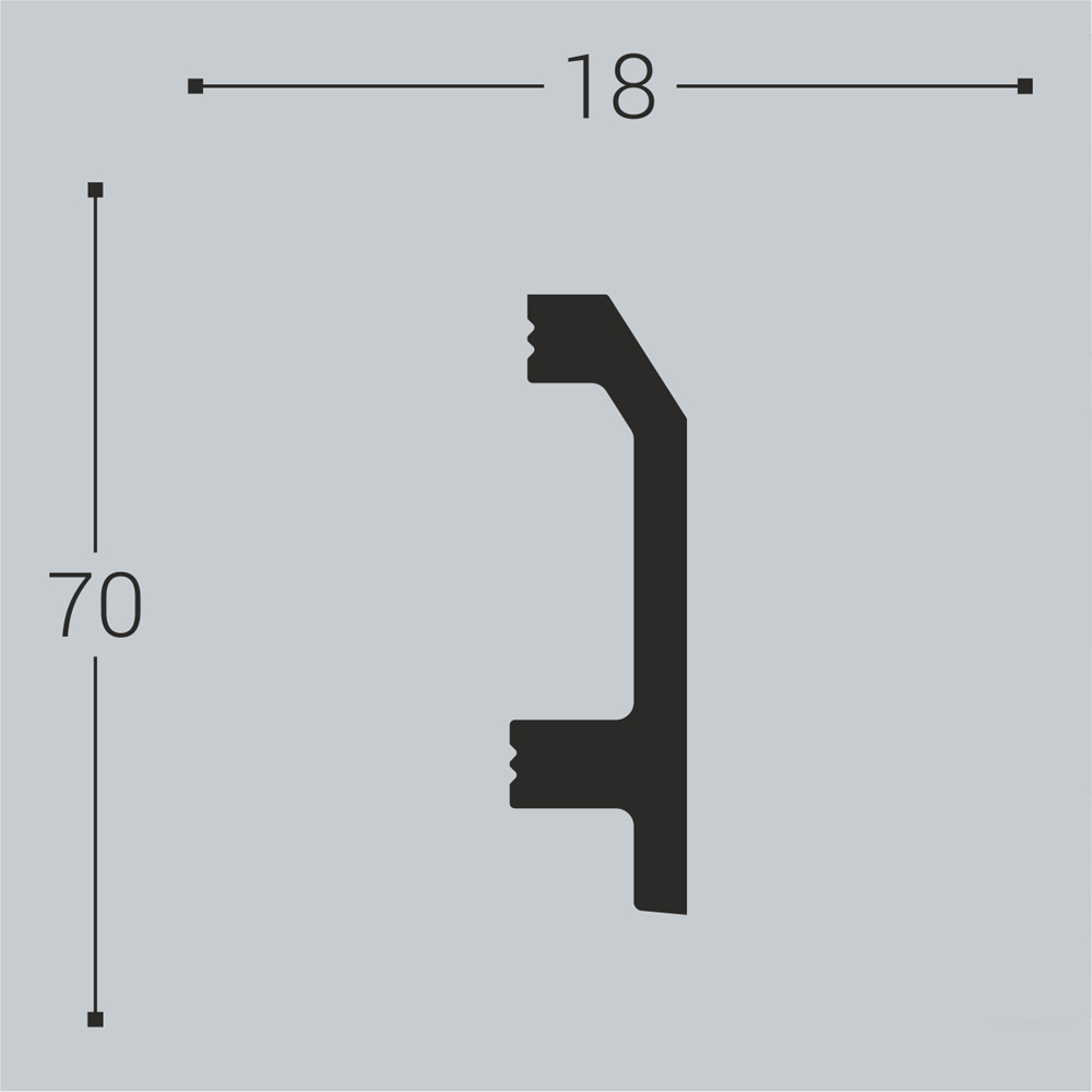 Плинтус напольный Bello Deco XPS П11 70х18х2000