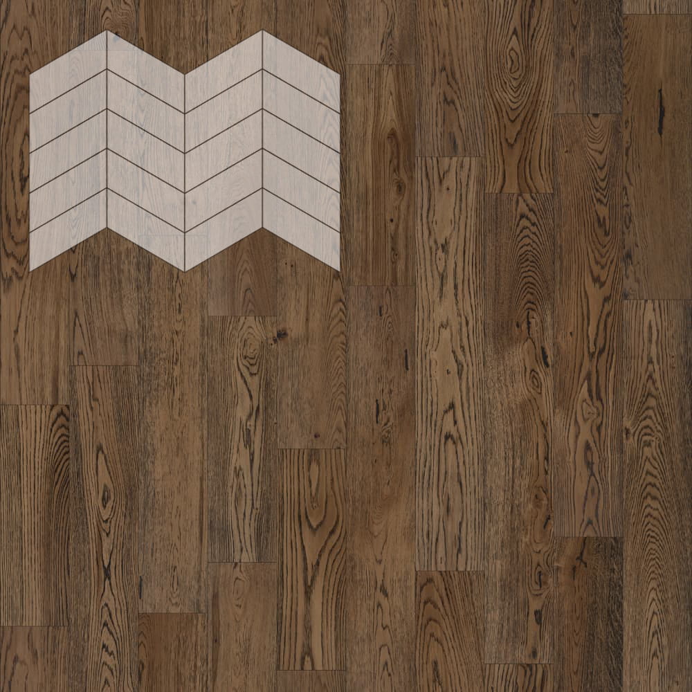 Паркет Елка Французская Lab Arte Chevron Дуб Натур Затертый лак 400/328х125х14/3/60°