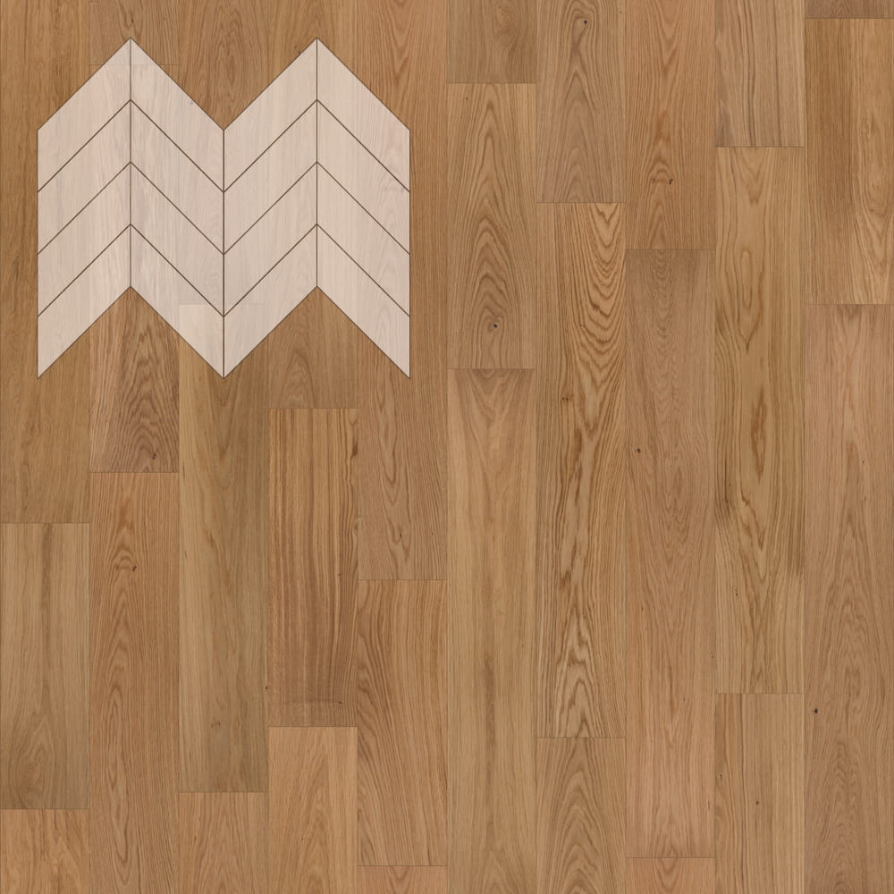 Паркет Елка Французская Lab Arte Chevron Дуб Рустик Прозрачное масло 600/450х150х14/3/45°