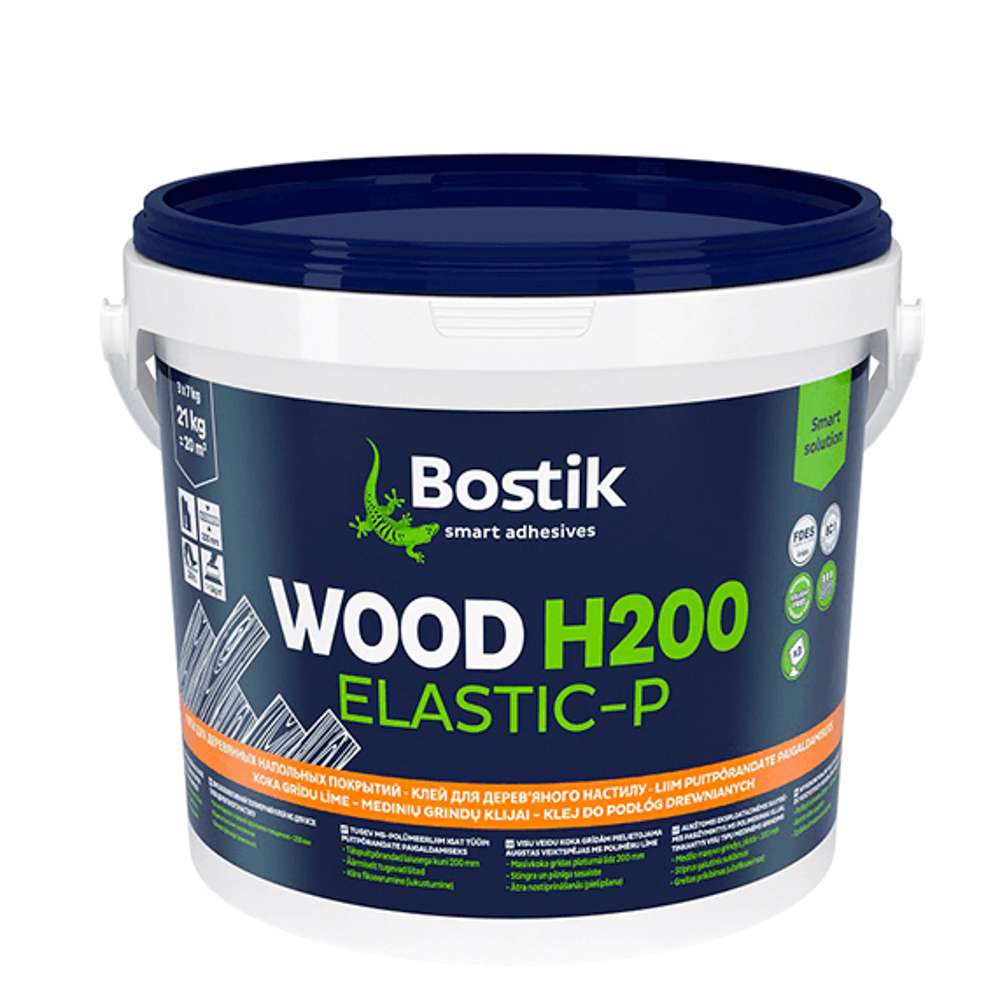 1K MS-полимерный клей для паркета BOSTIK WOOD H200 ELASTIC-P 21кг